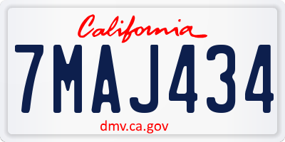 CA license plate 7MAJ434