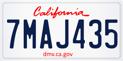 CA license plate 7MAJ435
