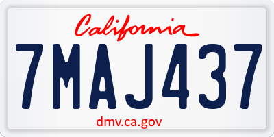 CA license plate 7MAJ437