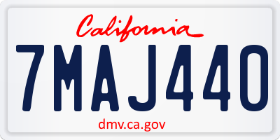 CA license plate 7MAJ440