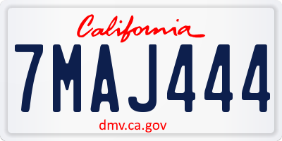 CA license plate 7MAJ444