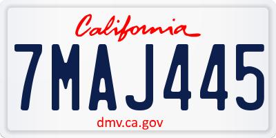 CA license plate 7MAJ445