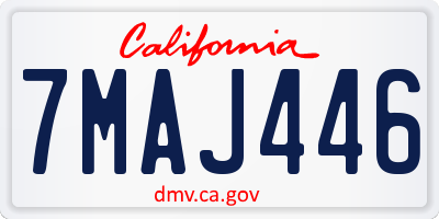 CA license plate 7MAJ446