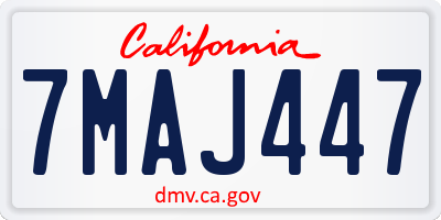 CA license plate 7MAJ447