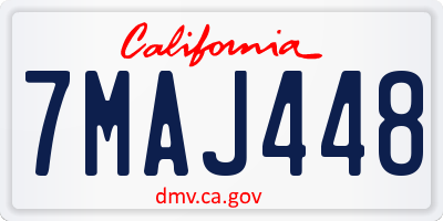 CA license plate 7MAJ448
