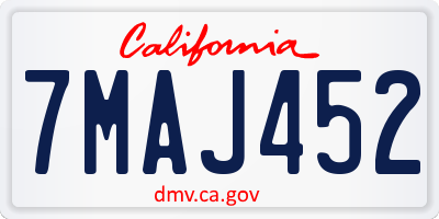 CA license plate 7MAJ452