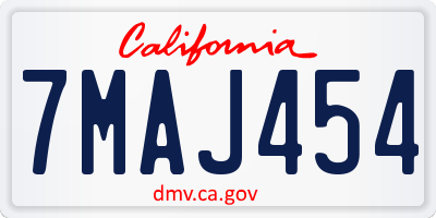 CA license plate 7MAJ454