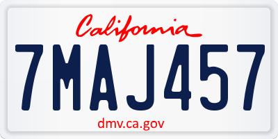 CA license plate 7MAJ457