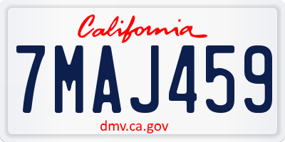 CA license plate 7MAJ459