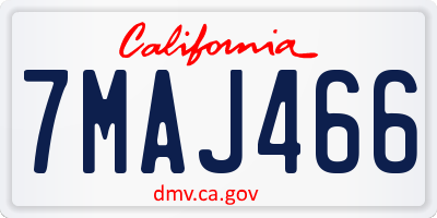 CA license plate 7MAJ466