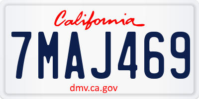 CA license plate 7MAJ469