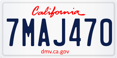 CA license plate 7MAJ470