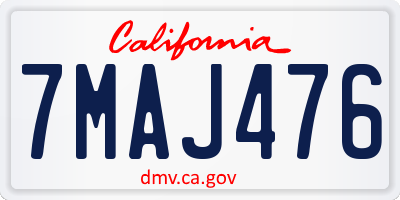 CA license plate 7MAJ476