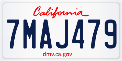 CA license plate 7MAJ479