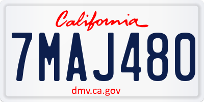 CA license plate 7MAJ480