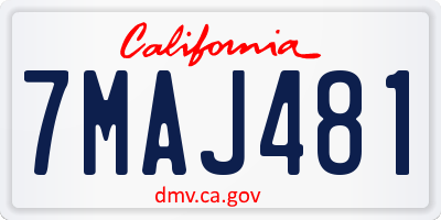 CA license plate 7MAJ481