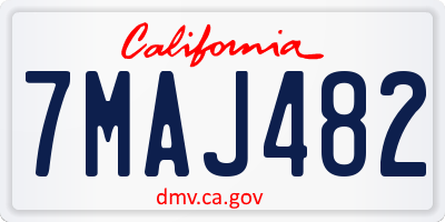 CA license plate 7MAJ482