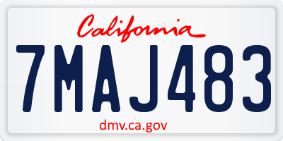 CA license plate 7MAJ483