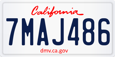 CA license plate 7MAJ486