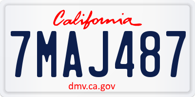 CA license plate 7MAJ487