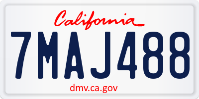 CA license plate 7MAJ488