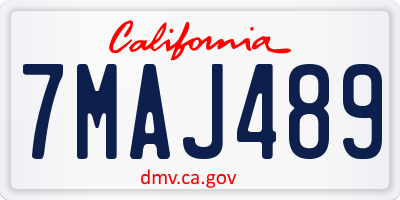 CA license plate 7MAJ489