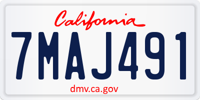 CA license plate 7MAJ491