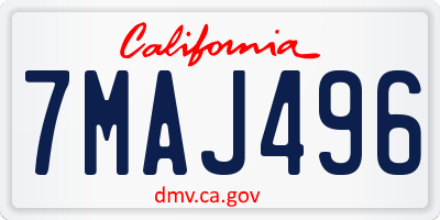 CA license plate 7MAJ496