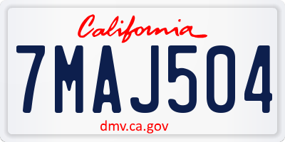 CA license plate 7MAJ504