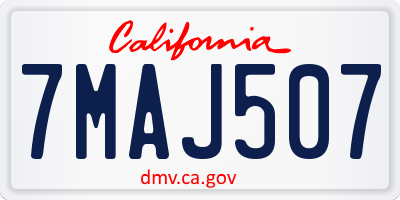CA license plate 7MAJ507