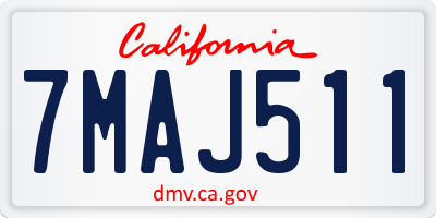 CA license plate 7MAJ511