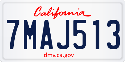 CA license plate 7MAJ513
