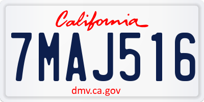 CA license plate 7MAJ516