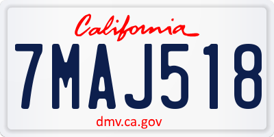 CA license plate 7MAJ518