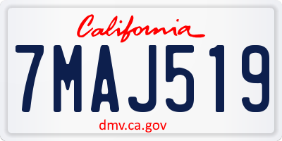 CA license plate 7MAJ519