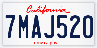 CA license plate 7MAJ520