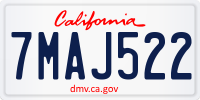 CA license plate 7MAJ522