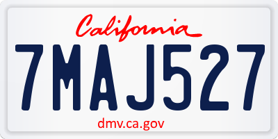 CA license plate 7MAJ527