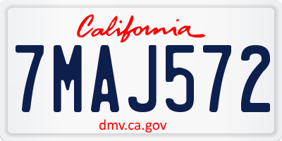 CA license plate 7MAJ572
