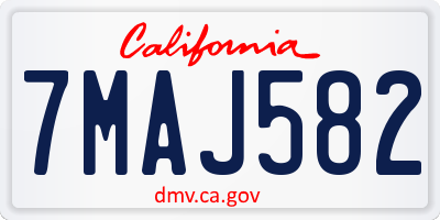 CA license plate 7MAJ582