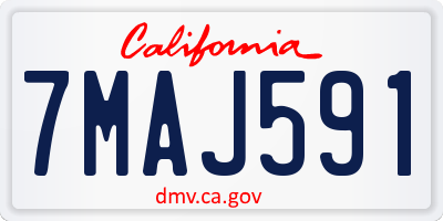 CA license plate 7MAJ591
