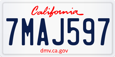 CA license plate 7MAJ597