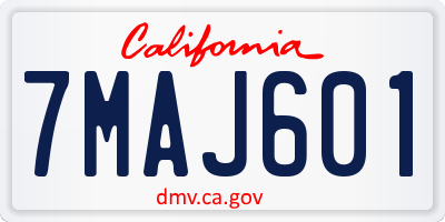 CA license plate 7MAJ601