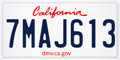 CA license plate 7MAJ613