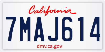 CA license plate 7MAJ614