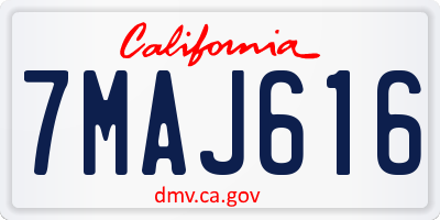 CA license plate 7MAJ616
