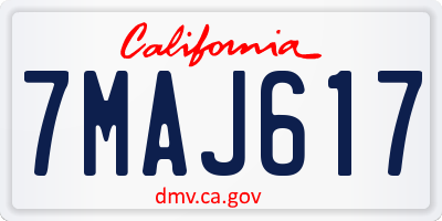 CA license plate 7MAJ617