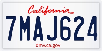 CA license plate 7MAJ624