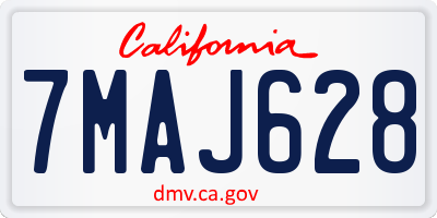 CA license plate 7MAJ628