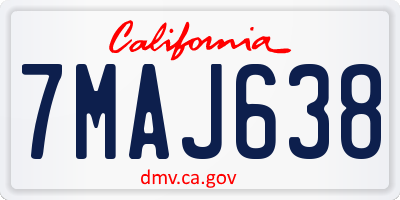 CA license plate 7MAJ638